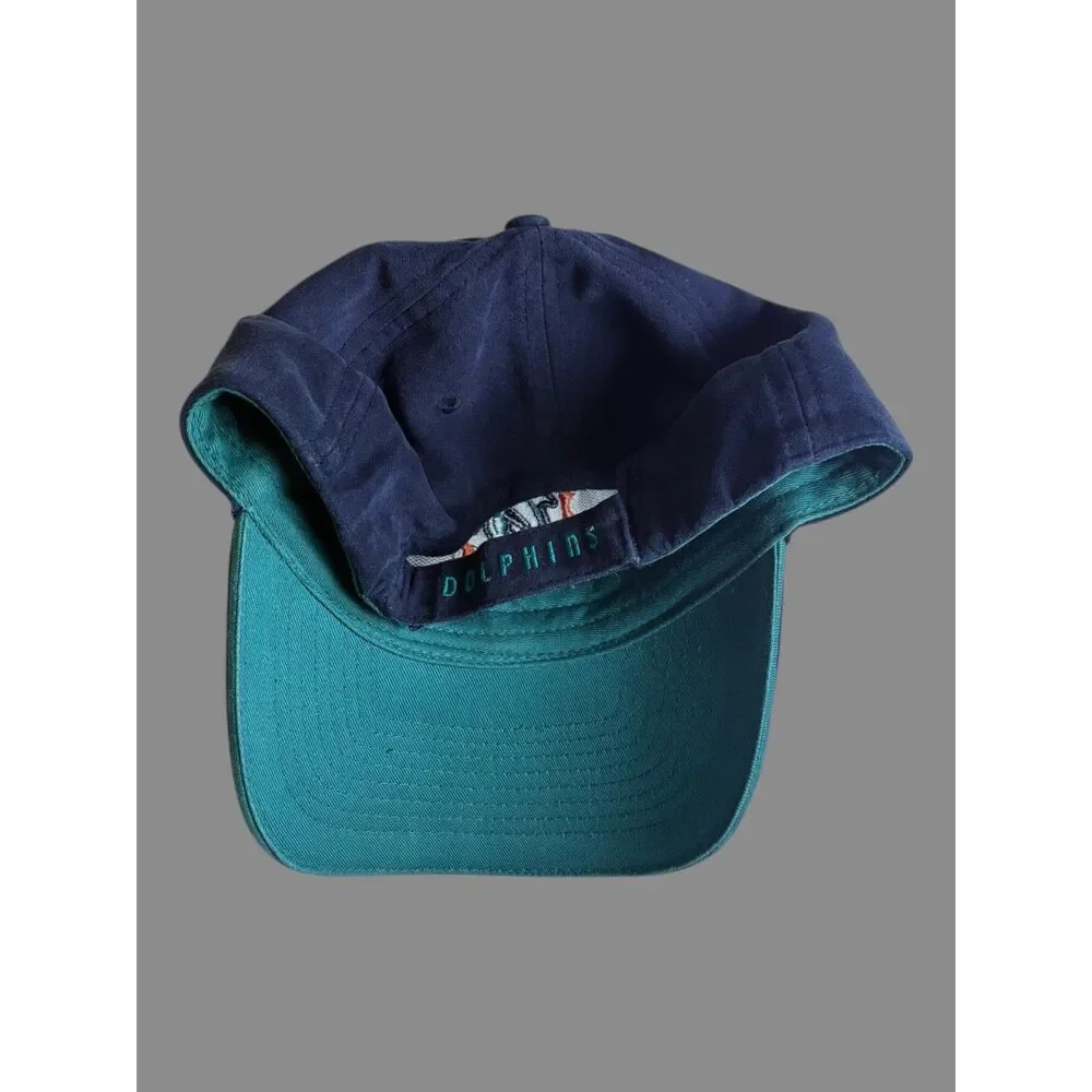 Vintage Reebok Miami Dolphins NFL Adjustable Strapback Hat Navy Cap 59CM